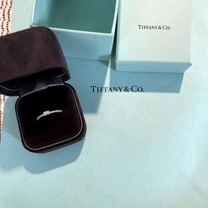 Great condition Tiffany emerald cut diamond ring